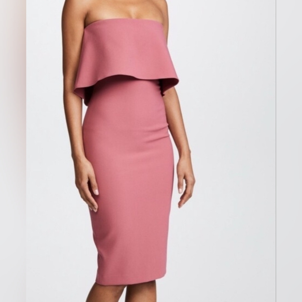 Likely Driggs Ruffle Overlay Midi Dress Revolve in Pink Sz 6 - Picture 2 of 6